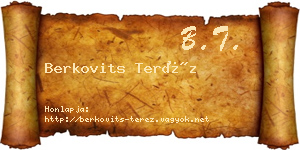 Berkovits Teréz névjegykártya