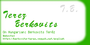 terez berkovits business card